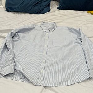 Brooks Brothers Blue and White Striped Button Down Shirt - The Friday Oxford